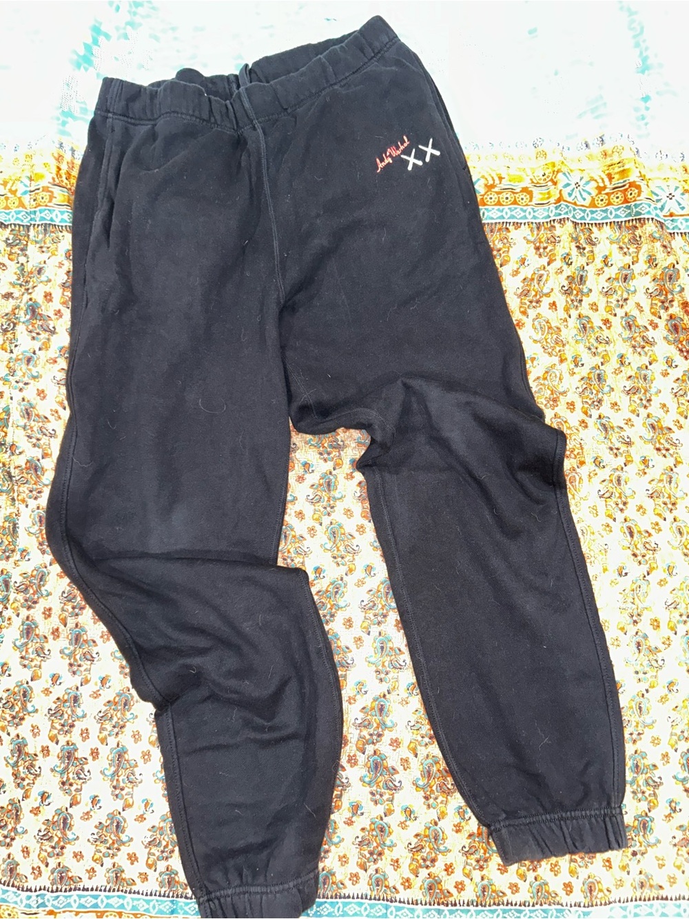 Uniqlo Kaws Warhol Black Fleece Joggers size L